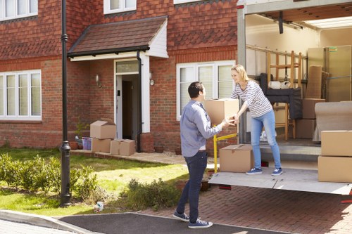 Furniture transport and moving support in a Twickenham street