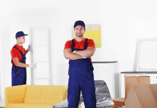 Removal team protecting furniture during a Twickenham move
