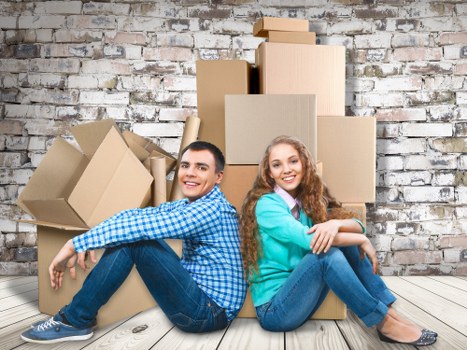 Furniture and boxes prepared for a Twickenham relocation