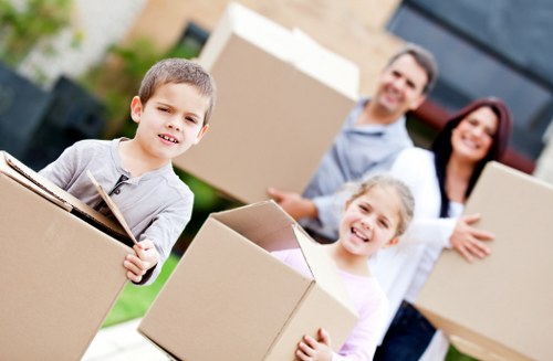 Boxes and household items prepared for removal in Twickenham