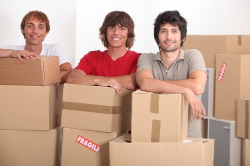 Family home move in Twickenham with boxes and protective wrapping